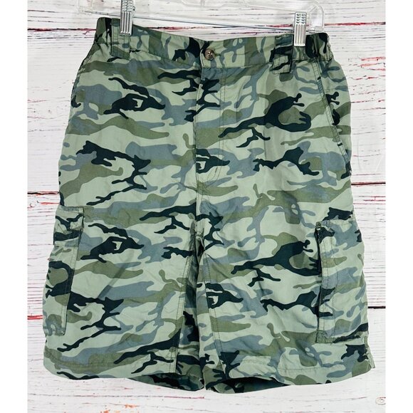 Camo Camouflage Cargo Shorts Mens M Canyon Creek Nylon - Picture 1 of 10